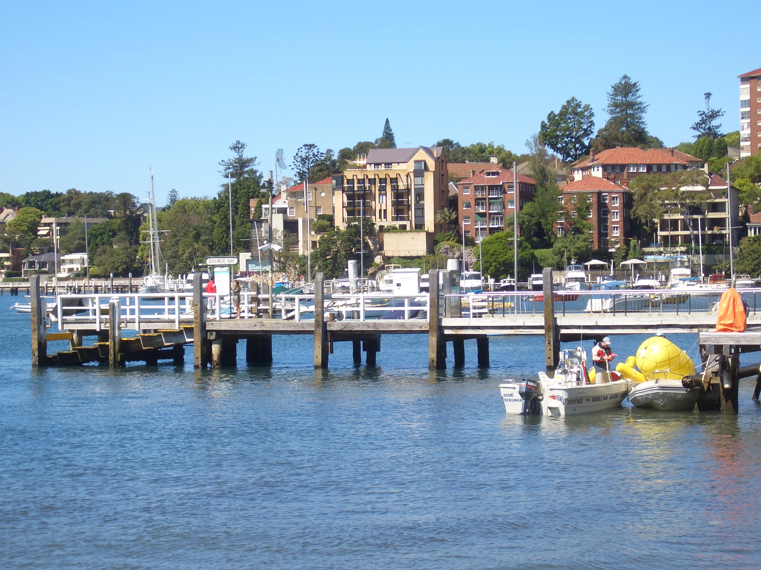 Aerial view of Double Bay harbour and village