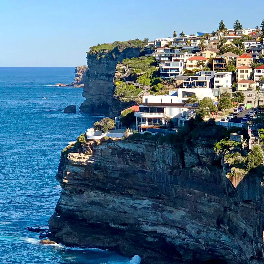View over Dover Heights rooftops toward Sydney Harbour