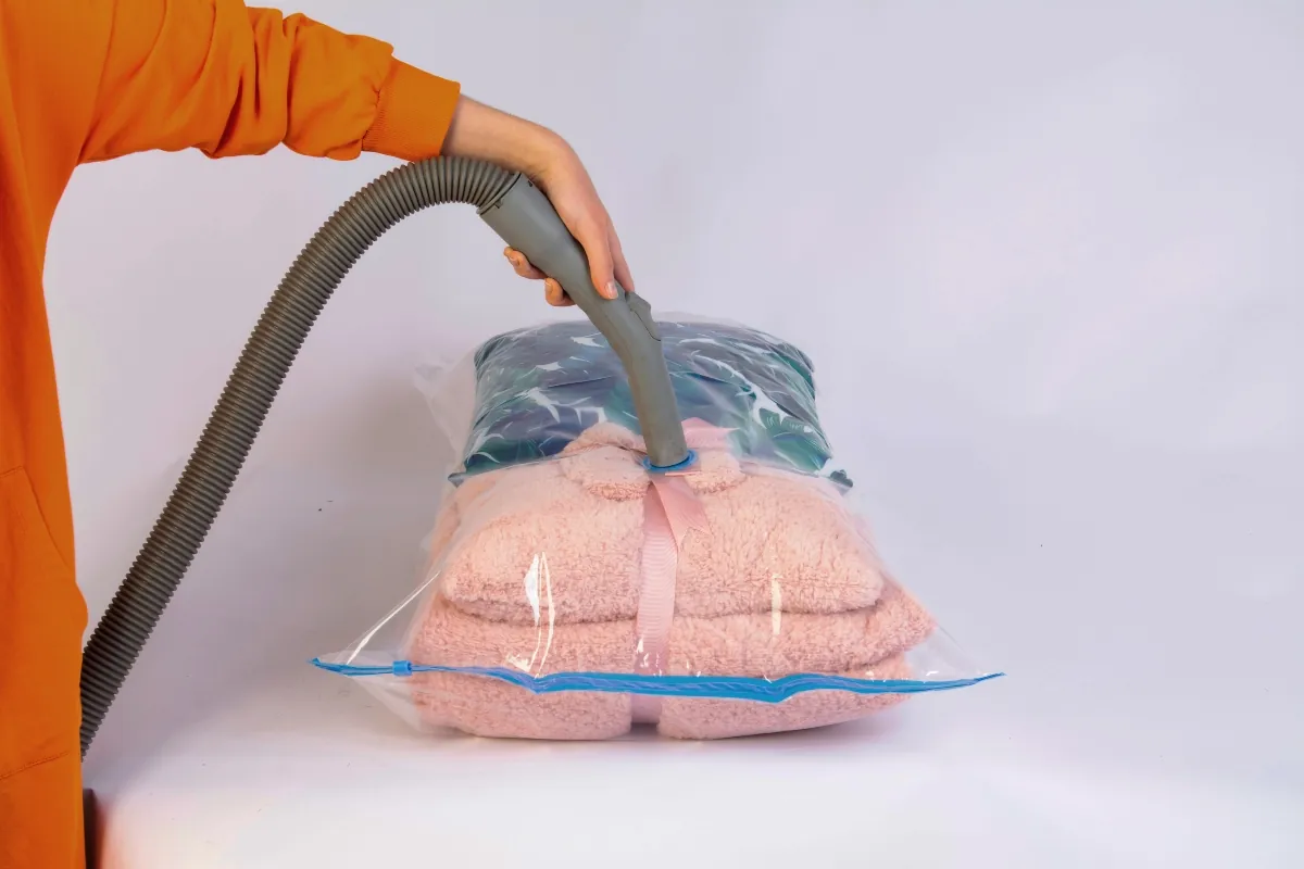 Consider using vacuum-sealed bags to reduce the space Consider using vacuum-sealed bags to reduce the space